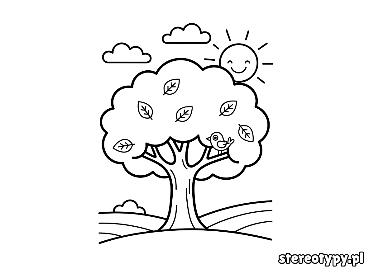 drzewo kolorowanka