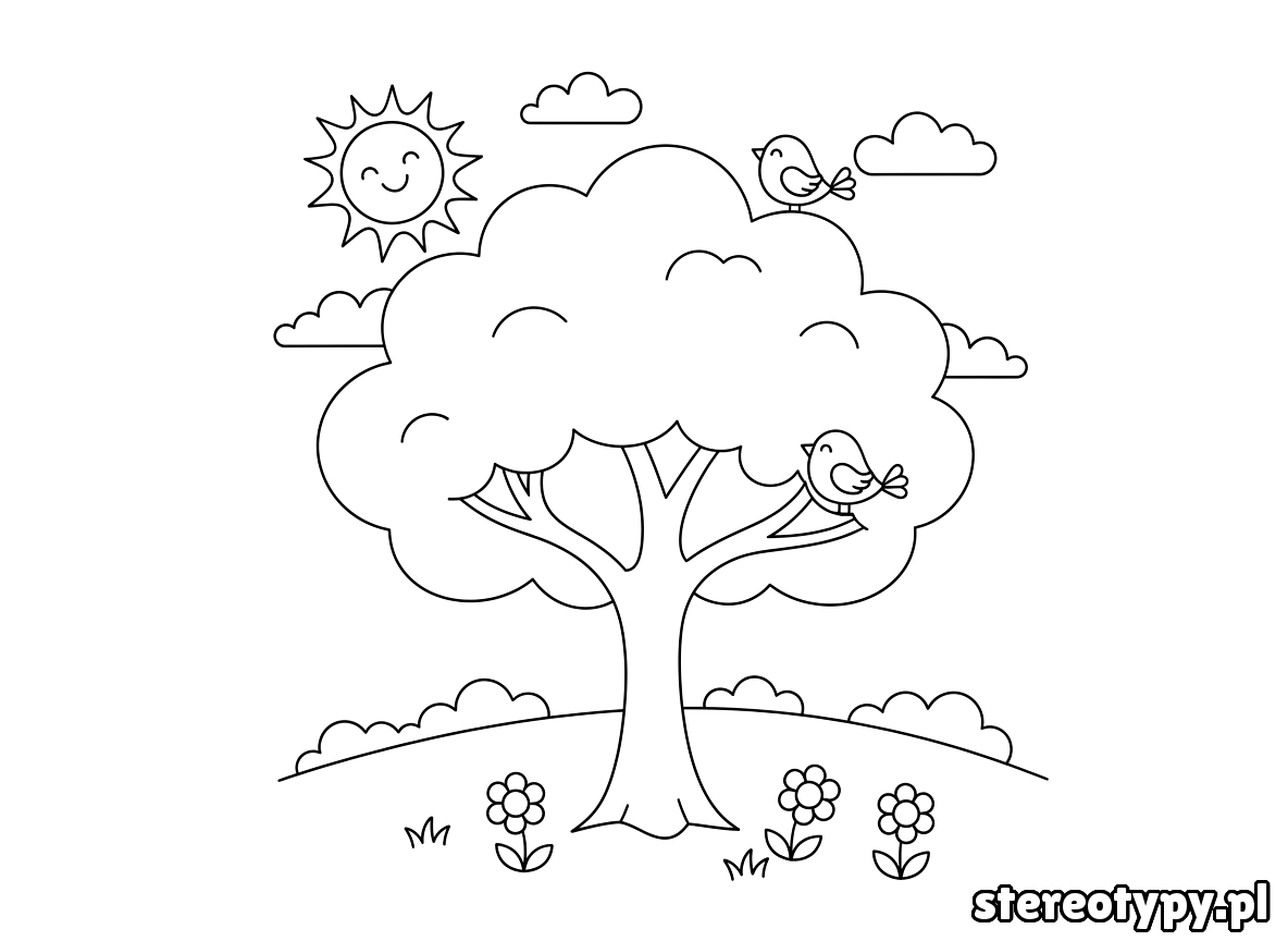 drzewo kolorowanka