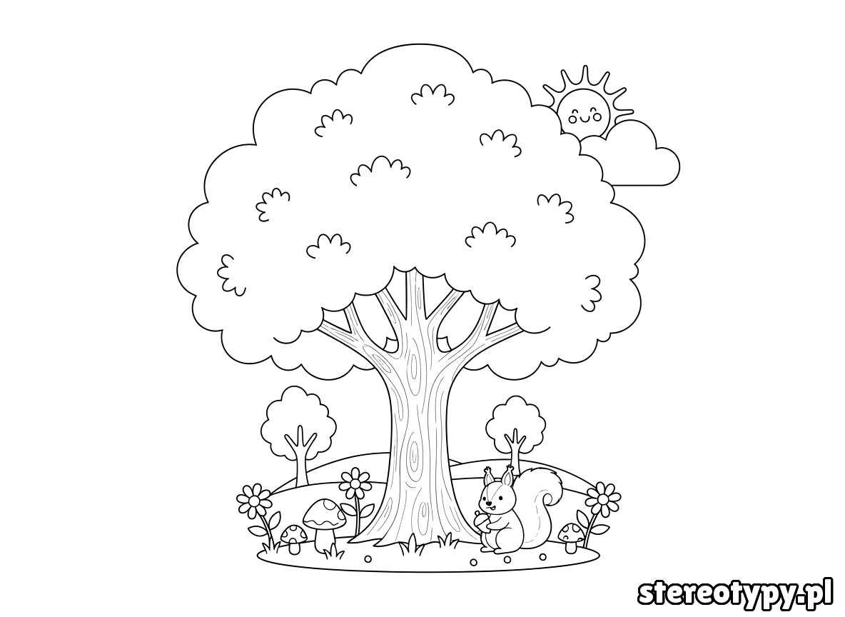 drzewo kolorowanka