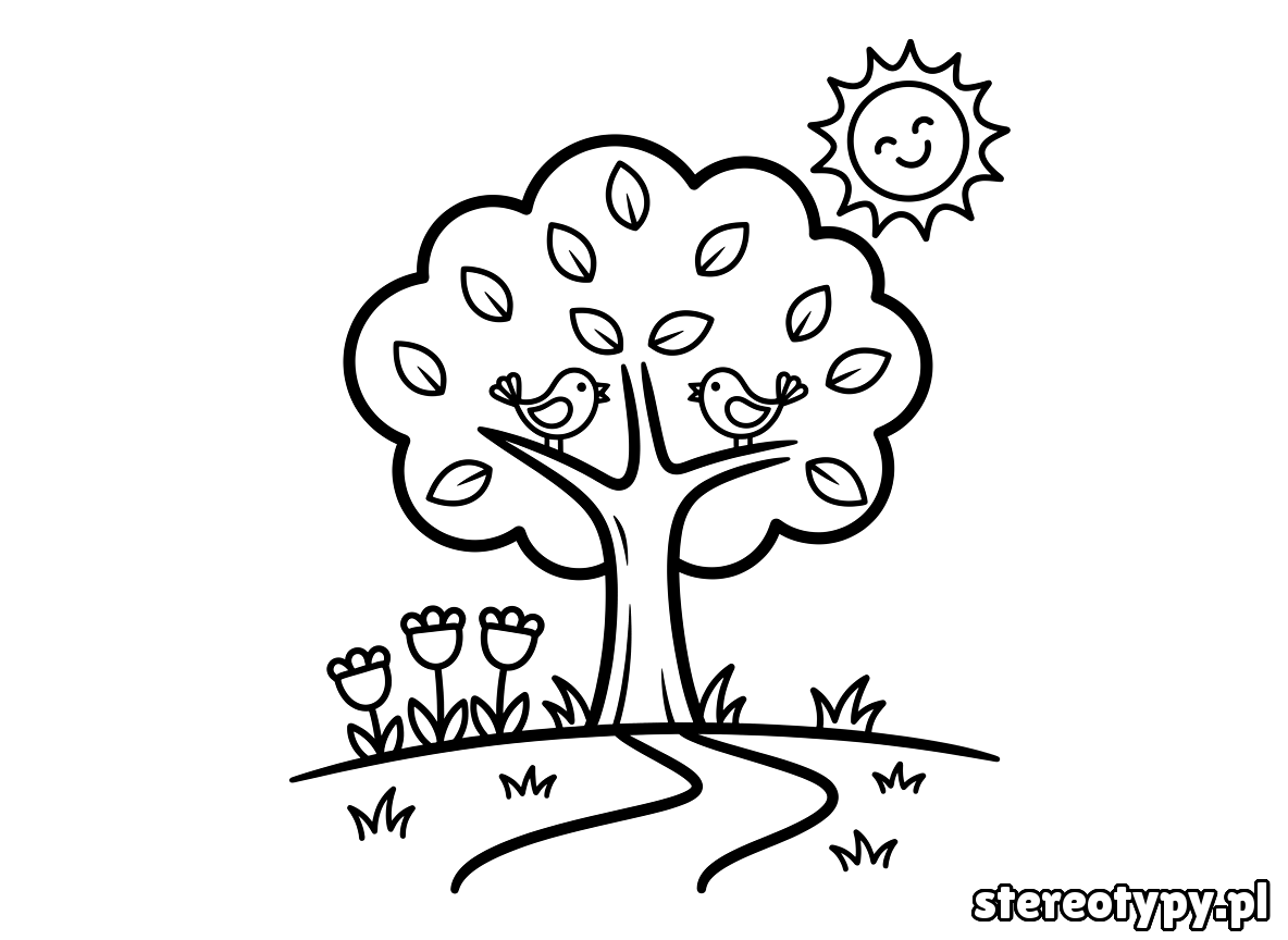 drzewo kolorowanka