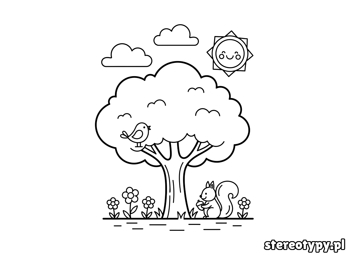 drzewo kolorowanka
