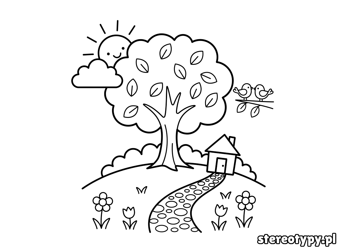 drzewo kolorowanka