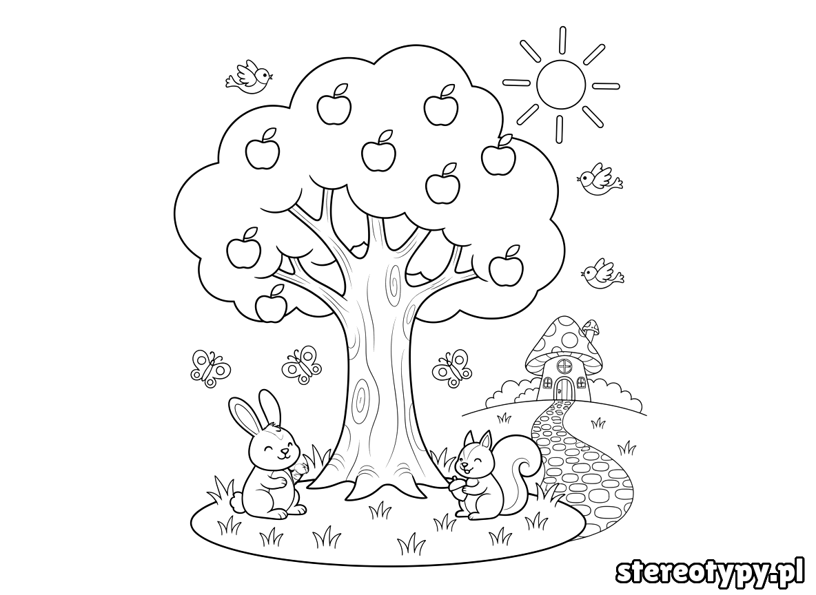 drzewo kolorowanka