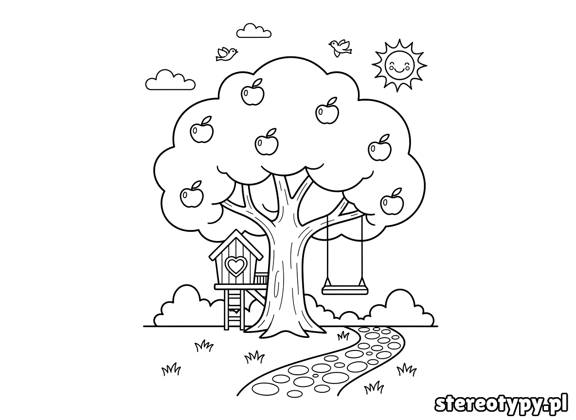 drzewo kolorowanka