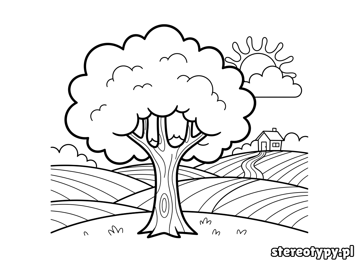 drzewo kolorowanka